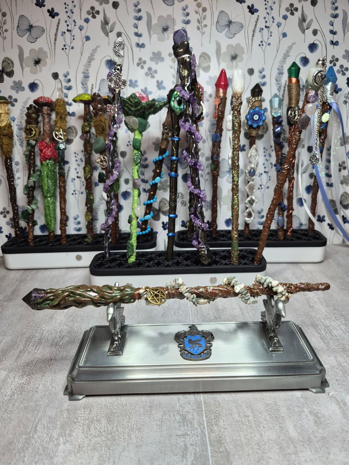 MW17, Magical Collection, Wand, Moss Agate Wand Approx 10" , Cosplay, Ren fest. Witch, Warlock, Harry Potter Partry