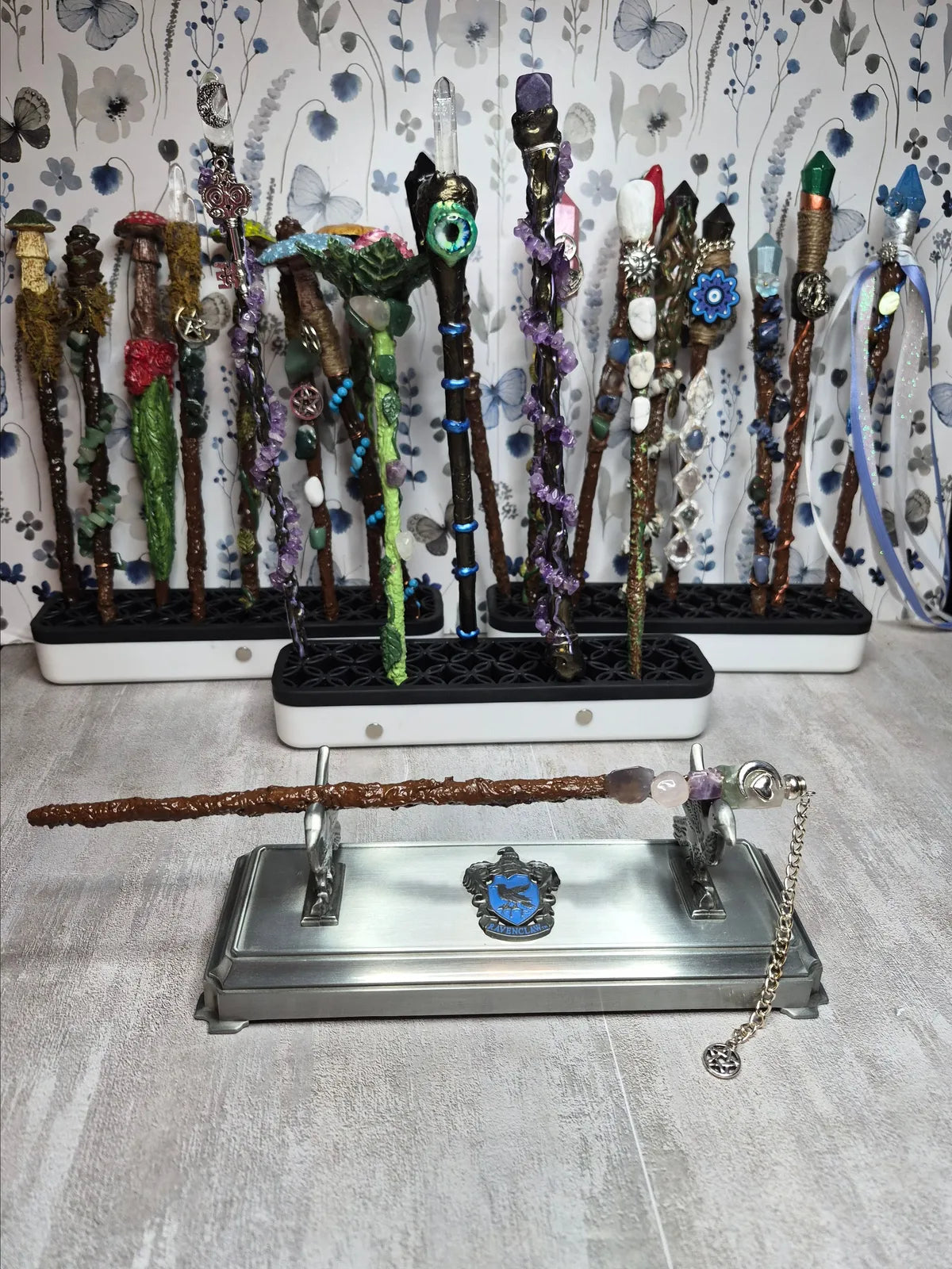 MW14, Magical Collection, Wand, Fluorite, Amethyst, Rose Quartz Magic Wand Approx 10", Cosplay, Ren fest. Witch, Warlock, Harry Potter Party