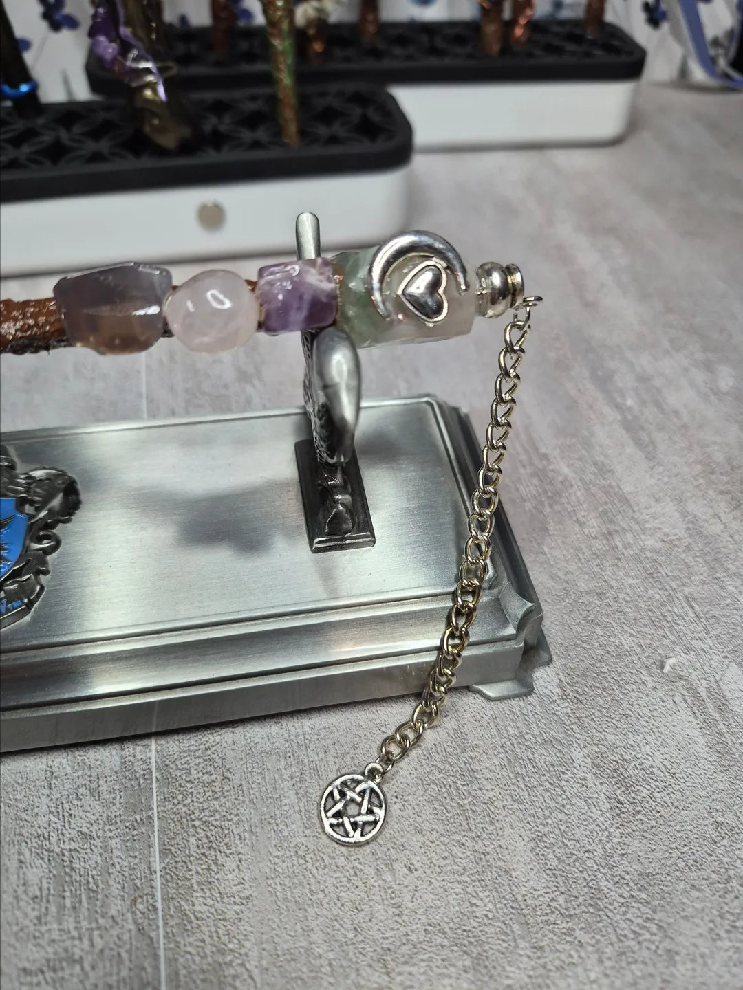 MW14, Magical Collection, Wand, Fluorite, Amethyst, Rose Quartz Magic Wand Approx 10", Cosplay, Ren fest. Witch, Warlock, Harry Potter Party