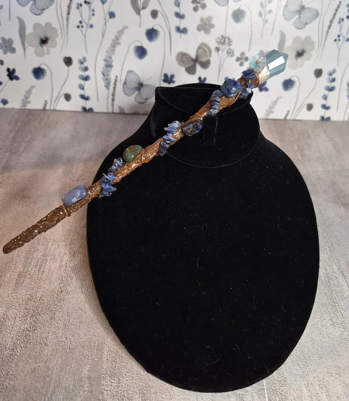 MW16, Magical Collection, Wand, Sodalite, Magic, Wand Approx 9", Cosplay, Ren fest. Witch, Warlock, Harry Potter Party