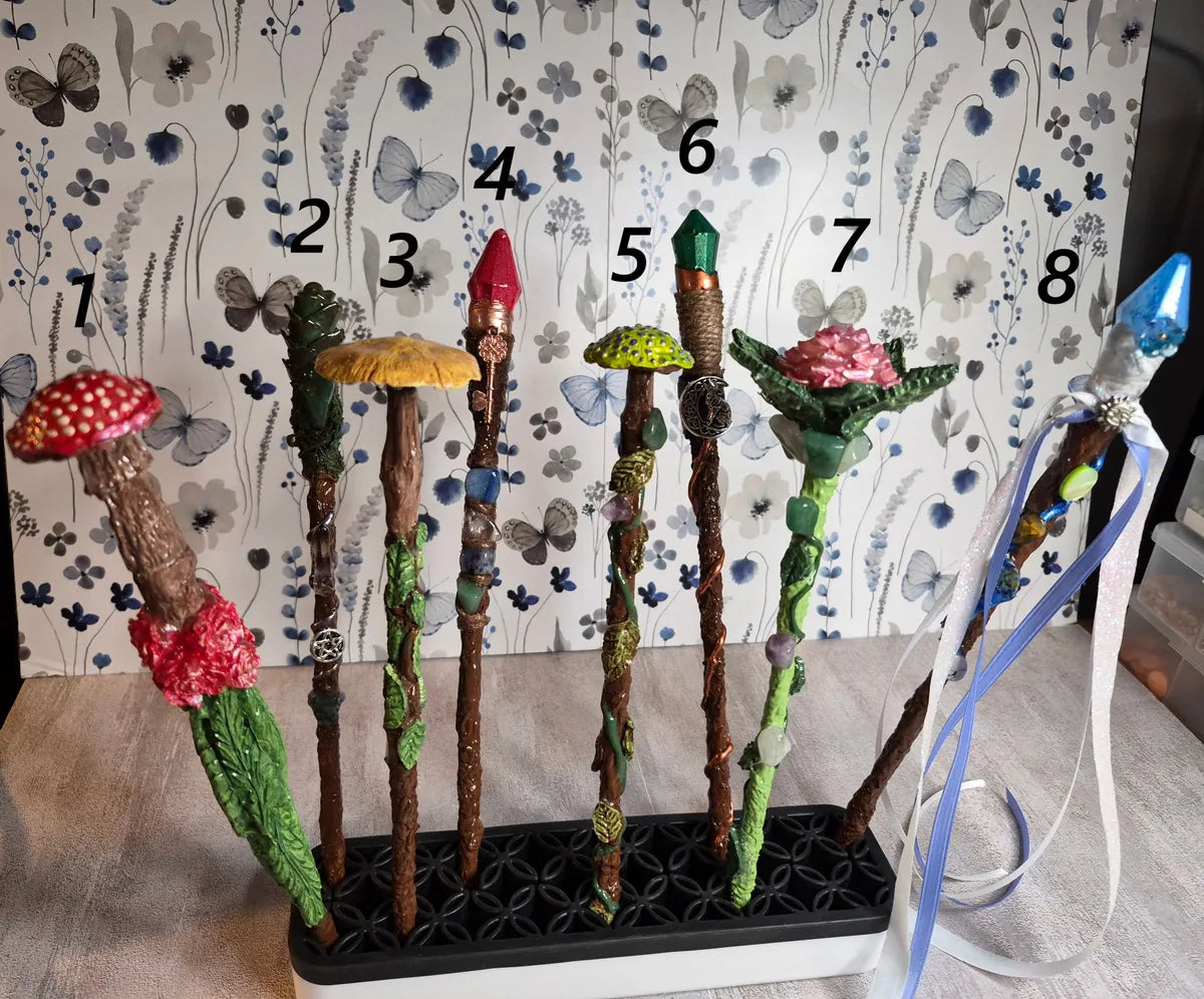 MW06, MAGICAL COLLECTION, Wand, Mushroom, Magic Wand, Approx 10+", Cosplay, Ren fest. Witch, Warlock, Harry Potter Party