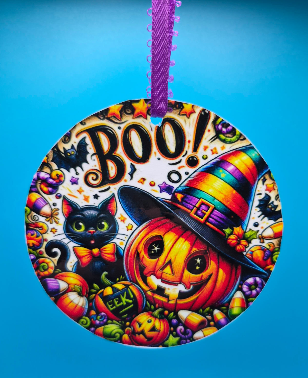 HO12, Halloween Ornament, BOO