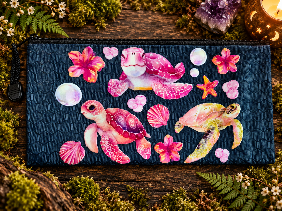 Pencil Pouch Waterproof UVDTF Designs Zippered