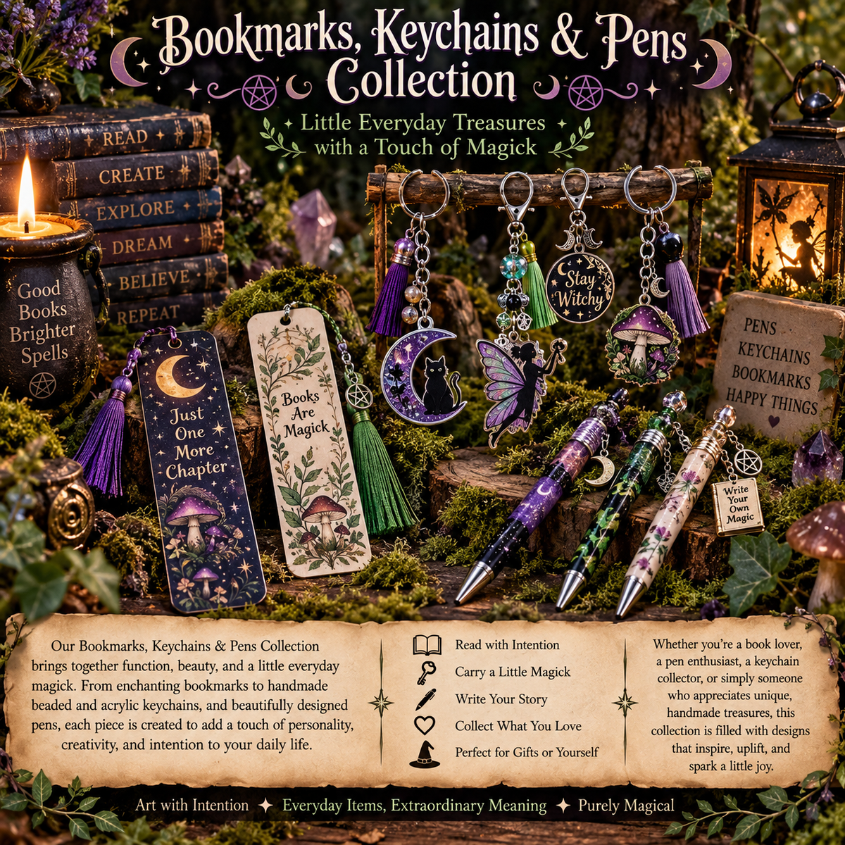Bookmarks, Keychains & Pens