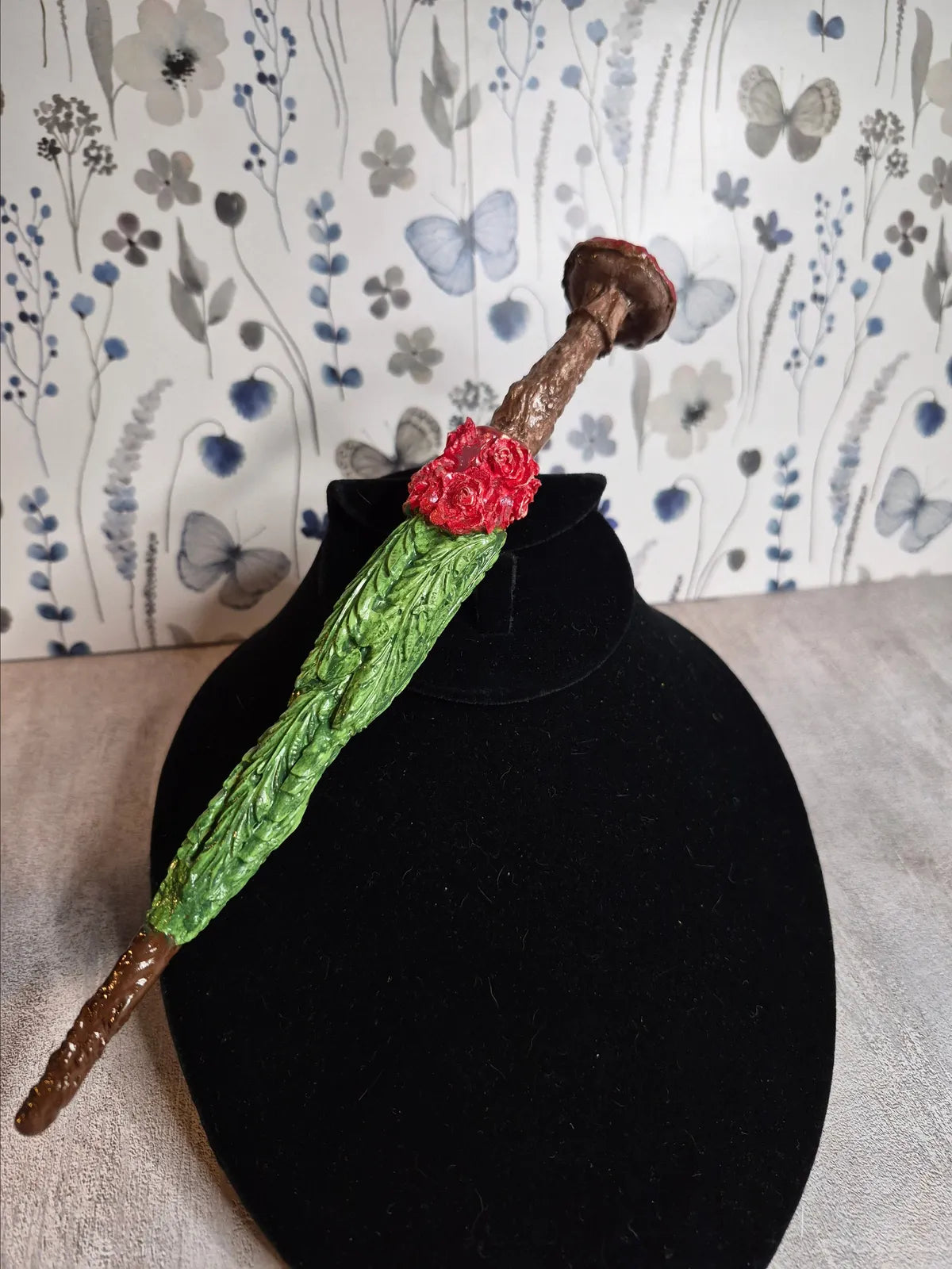 MW01, Wand, Mushroom, Wand, 9", Cosplay, Ren fest, Witch, Warlock, Harry Potter Party