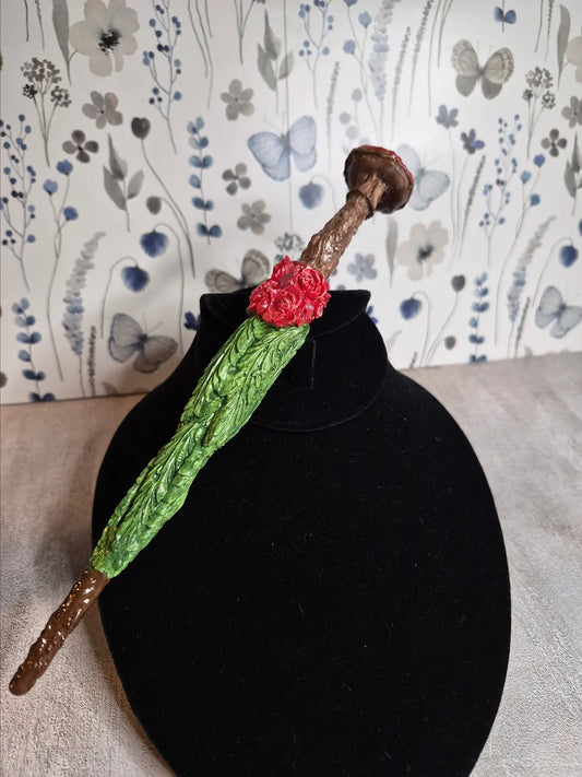 MW01, Wand, Mushroom, Wand, 9", Cosplay, Ren fest, Witch, Warlock, Harry Potter Party