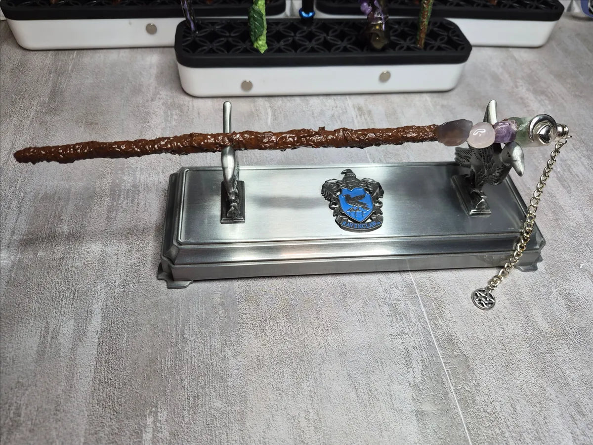 MW14, Magical Collection, Wand, Fluorite, Amethyst, Rose Quartz Magic Wand Approx 10", Cosplay, Ren fest. Witch, Warlock, Harry Potter Party