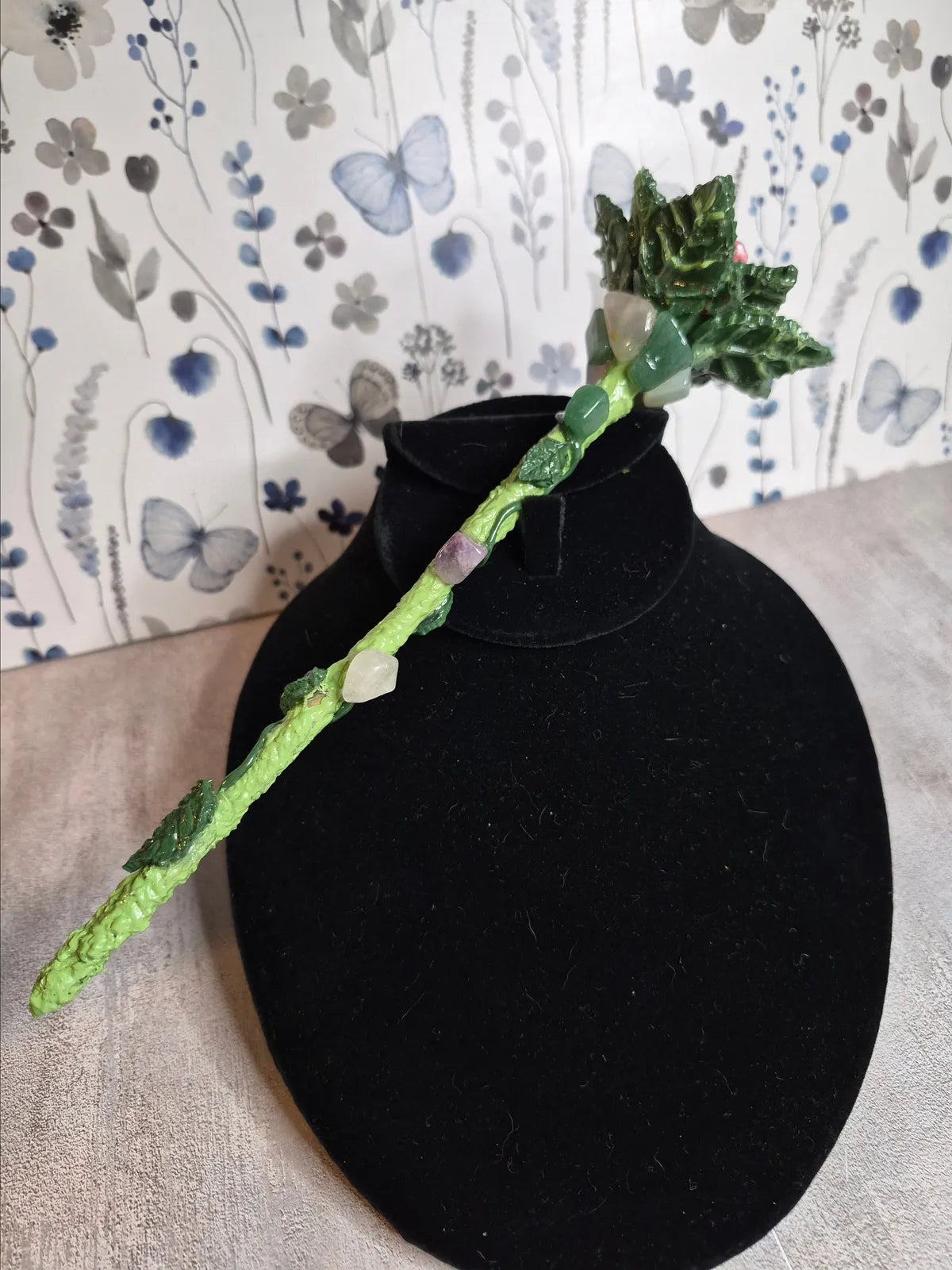 MW07, MAGICAL COLLECTION, Wand, Rose Magic, just under 9", w/Amathyst, Rose Quartz, & Aventurine, Cosplay, Renfest, Witch, Warlock, Harry Potter Party
